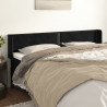 Cabeceira de cama c/ abas veludo 203x16x78/88 cm preto 1