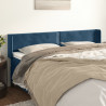 Cabeceira de cama c/ abas veludo 203x16x78/88cm azul-escuro 1