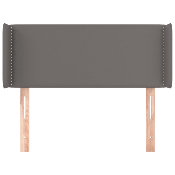 Cabecero de cuero sintético gris 83x16x78/88 cm M 3