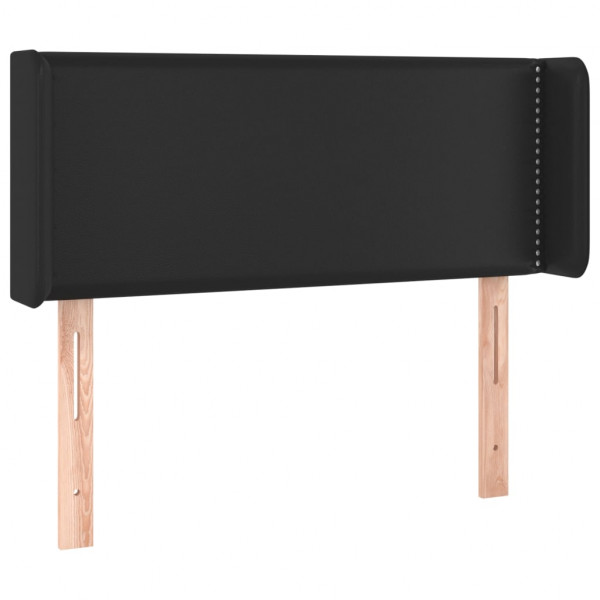 Cabecero de cuero sintético negro 93x16x78/88 cm M 2