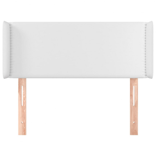 Cabecero de cuero sintético blanco 103x16x78/88 cm M 3