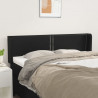 Cabeceira de cama c/ abas couro artificial 147x16x78/88cm preto 1