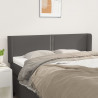 Cabeceira de cama c/ abas couro artificial 147x16x78/88cm cinza 1