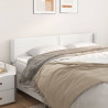 Cabeceira cama c/ abas couro artificial 203x16x78/88 cm branco 1