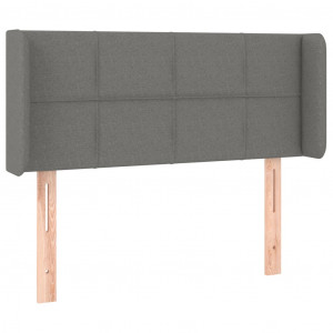 Cabeceira de cama c/ abas tecido 93x16x78/88 cm cinzento-escuro H