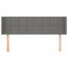 Cabeceira de cama c/ abas tecido 147x16x78/88cm cinzento-escuro 3