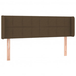 Cabeceira de cama c/ abas tecido 147x16x78/88cm castanho-escuro H