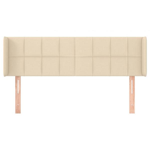 Cabeceira de cama c/ abas tecido 147x16x78/88 cm creme M 3