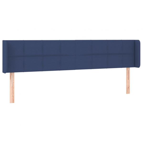 Cabeceira de cama c/ abas tecido 163x16x78/88 cm azul M 2
