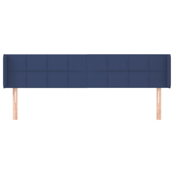 Cabeceira de cama c/ abas tecido 163x16x78/88 cm azul M 3