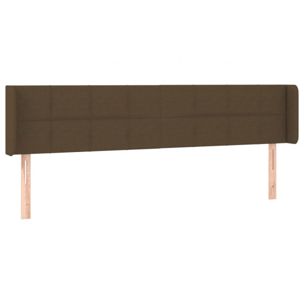 Cabeceira de cama c/ abas tecido 183x16x78/88cm castanho-escuro M 2