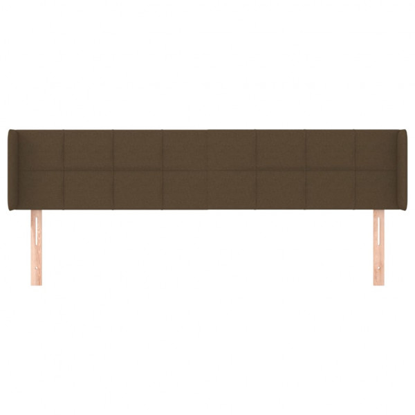 Cabeceira de cama c/ abas tecido 183x16x78/88cm castanho-escuro M 3