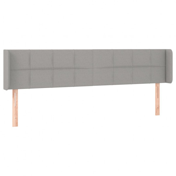 Cabeceira de cama c/ abas tecido 183x16x78/88 cm cinzento-claro M 2