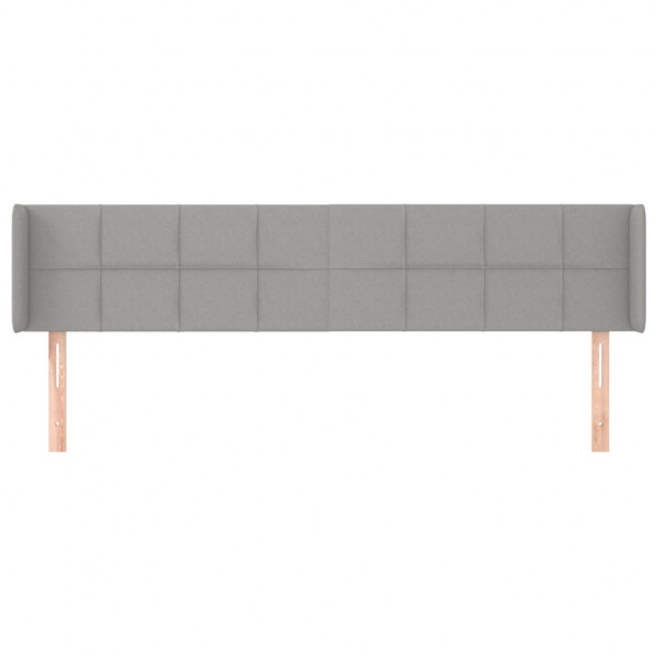 Cabeceira de cama c/ abas tecido 183x16x78/88 cm cinzento-claro M 3