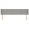 Cabeceira de cama c/ abas tecido 183x16x78/88 cm cinzento-claro 3