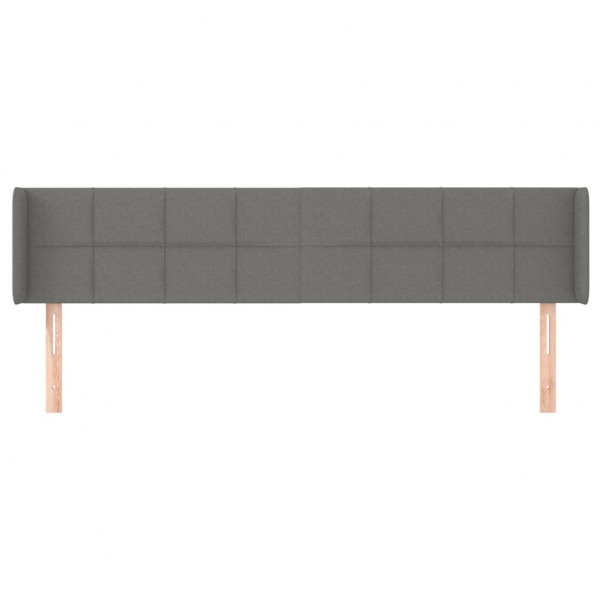 Cabeceira de cama c/ abas tecido 203x16x78/88cm cinzento-escuro M 3