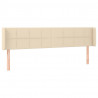 Cabeceira de cama c/ abas tecido 203x16x78/88 cm creme 2