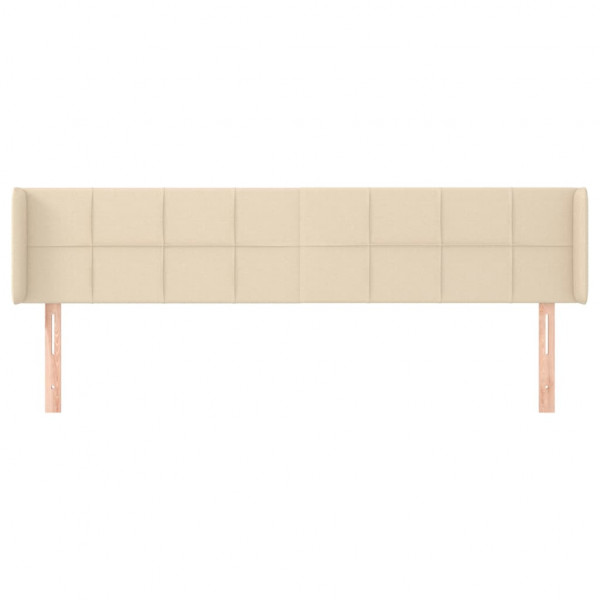 Cabeceira de cama c/ abas tecido 203x16x78/88 cm creme M 3