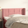 Cabeceira de cama c/ abas veludo 83x16x78/88 cm rosa 1