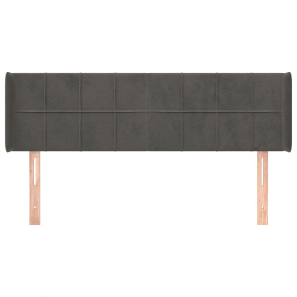 Cabecero de terciopelo gris oscuro 147x16x78/88 cm M 3