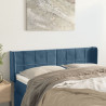 Cabeceira de cama c/ abas tecido 147x16x78/88cm azul-escuro 1