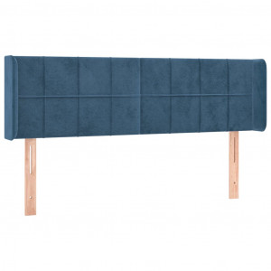 Cabeceira de cama c/ abas tecido 147x16x78/88cm azul-escuro H