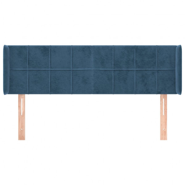 Cabeceira de cama c/ abas tecido 147x16x78/88cm azul-escuro M 3