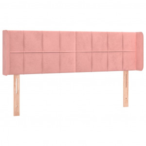 Cabeceira de cama c/ abas veludo 147x16x78/88 cm rosa H