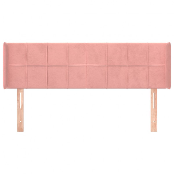 Cabeceira de cama c/ abas veludo 147x16x78/88 cm rosa M 3