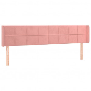 Cabeceira de cama c/ abas veludo 163x16x78/88 cm rosa H