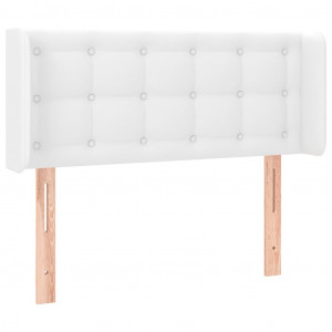 Cabecero de cuero sintético blanco 93x16x78/88 cm H