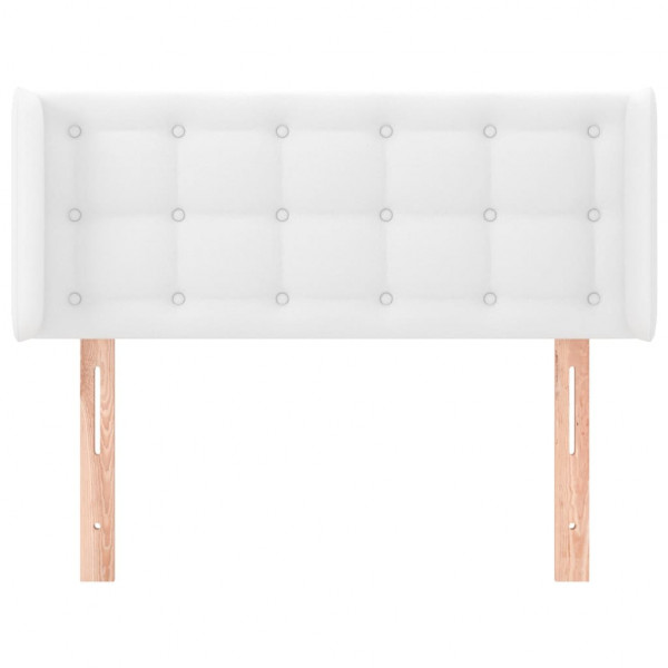 Cabeceira de cama c/ abas couro artificial 93x16x78/88cm branco M 3