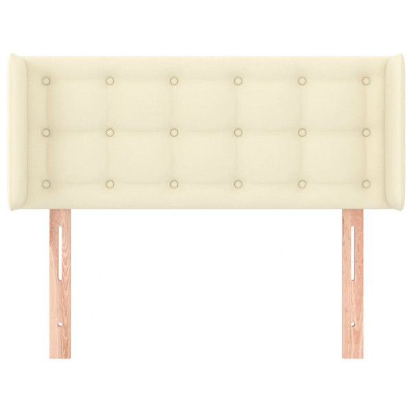 Cabeceira de cama c/ abas couro artificial 93x16x78/88 cm creme M 3