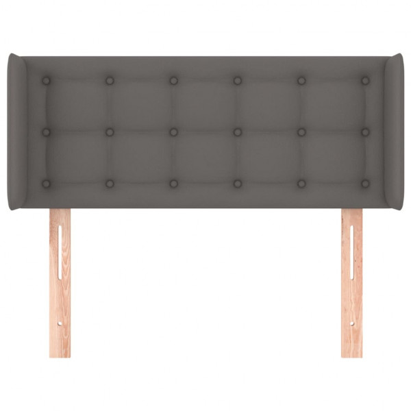 Cabeceira de cama c/ abas couro artificial 103x16x78/88cm cinza M 3