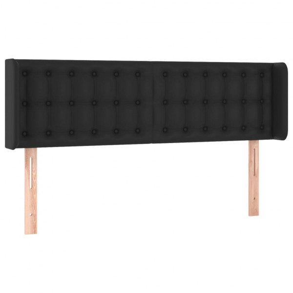 Cabecero de cuero sintético negro 147x16x78/88 cm M 2