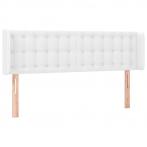 Cabecero de cuero sintético blanco 147x16x78/88 cm H