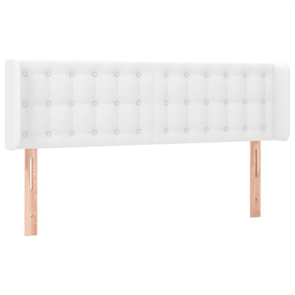 Cabeceira cama c/ abas couro artificial 147x16x78/88 cm branco M 2