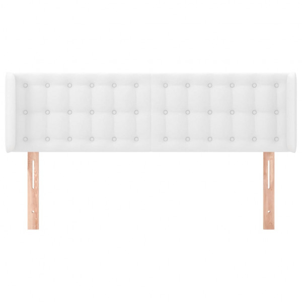 Cabecero de cuero sintético blanco 147x16x78/88 cm M 3