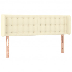 Cabeceira de couro sintético creme 147x16x78/88 cm H