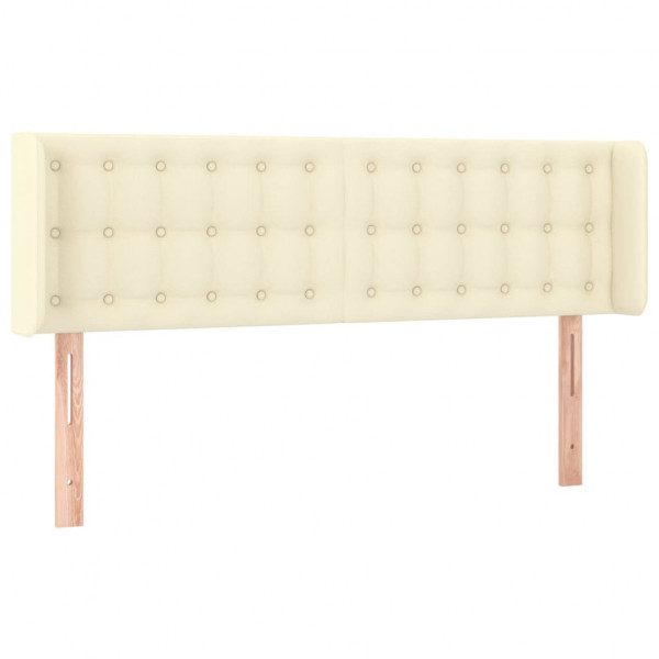 Cabecero de cuero sintético color crema 147x16x78/88 cm M 2