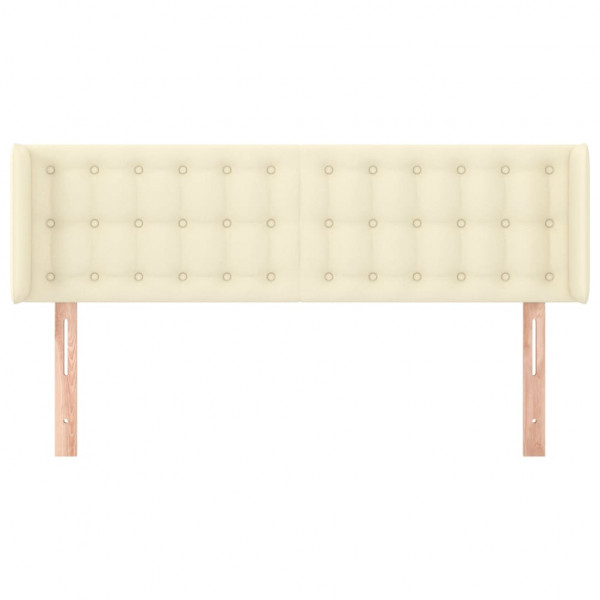 Cabecero de cuero sintético color crema 147x16x78/88 cm M 3