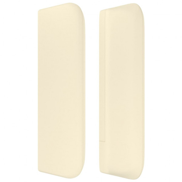 Cabeceira de couro sintético creme 147x16x78/88 cm M 4