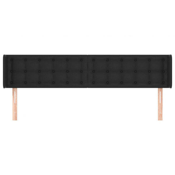 Cabecero de cuero sintético negro 163x16x78/88 cm M 3