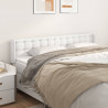 Cabeceira cama c/ abas couro artificial 203x16x78/88 cm branco 1