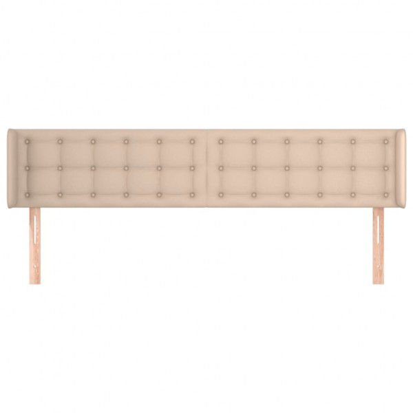 Cabeceira cama abas couro artificial 203x16x78/88 cm cappuccino M 3