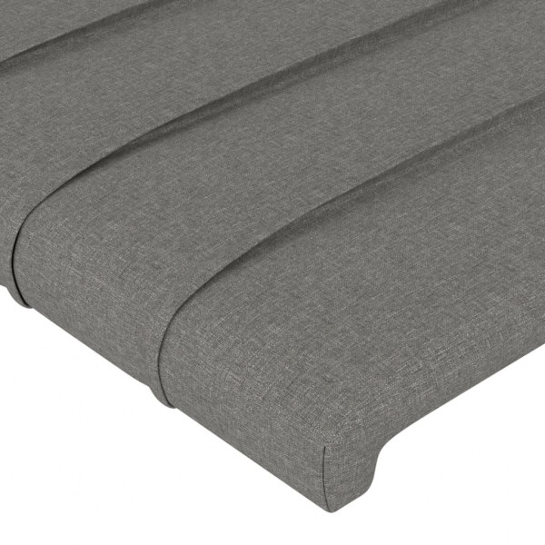 Cabeceira de cama c/ abas tecido 83x16x78/88 cm cinzento-escuro M 5