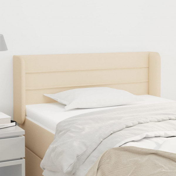 Cabecero de tela color crema 93x16x78/88 cm D