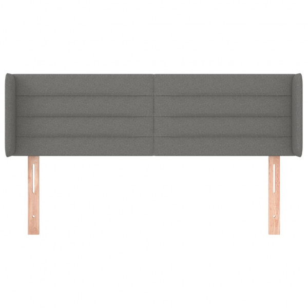 Cabeceira de cama c/ abas tecido 147x16x78/88cm cinzento-escuro M 3