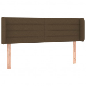 Cabeceira de cama c/ abas tecido 147x16x78/88cm castanho-escuro H