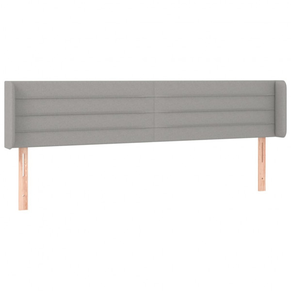 Cabeceira de cama c/ abas tecido 147x16x78/88 cm cinzento-claro M 2